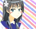  1girl :3 dark_hair flower sailor_fuku saten_ruiko to_aru_kagaku_no_railgun to_aru_majutsu_no_index 