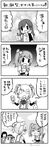  6+girls =_= ^_^ absurdres arare_(kantai_collection) arashio_(kantai_collection) arm_warmers asashio_(kantai_collection) bangs blunt_bangs bow closed_eyes collared_shirt comic double_bun food greyscale hair_bow hair_ribbon hands_on_own_stomach hat highres kantai_collection kasumi_(kantai_collection) long_hair michishio_(kantai_collection) monochrome multiple_girls nishi_yuichi ooshio_(kantai_collection) parted_bangs pleated_skirt ponytail popsicle ribbon shirt short_hair short_sleeves short_twintails side_ponytail skirt smile solid_oval_eyes stomachache suspenders sweat swept_bangs translation_request twintails twitter_username wavy_mouth |_| 