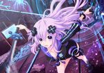  adult_neptune ankle_boots bad_id bad_pixiv_id boots breasts cleavage dual_wielding holding hood hooded_track_jacket jacket long_hair medium_breasts neptune_(series) purple_eyes purple_hair shin_jigen_game_neptune_vii solo sword track_jacket tsukamoto_rinichirou very_long_hair weapon 