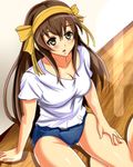  brown_hair buruma hairband long_hair nagato_yuki-chan_no_shoushitsu short_hair sitting suzumiya_haruhi suzumiya_haruhi_no_shoushitsu suzumiya_haruhi_no_yuuutsu tranquilizer_(bestcenter) 