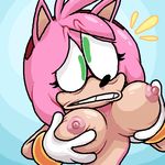  amy_rose breasts derp female hedgehog mammal oekaki sodajoik sonic_(series) what 