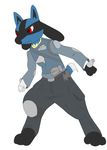  anthro battle_suit black_berce_(thony_dog) canine eye_scar lucario male mammal nintendo pok&eacute;mon solo thony_dog video_games 