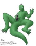  a2 anthro feet male penis plain_background scalie solo thick_tail white_background 