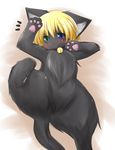  2008 black_fur blonde_hair cat feline female feral fur hair kemono lying mammal short_hair みみすけ 