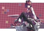  bad_id bad_pixiv_id huanxiang_huifeng long_hair looking_at_viewer mahou_shoujo_madoka_magica polearm ponytail red_eyes red_hair sakura_kyouko solo spear thighhighs weapon 