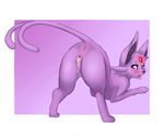  2015 after_sex anus blush butt canine cum cum_in_pussy cum_inside dog eeveelution espeon female feral fox fur looking_at_viewer looking_back mammal nintendo nude open_mouth plain_background pok&eacute;mon pussy realsupersand solo tongue tongue_out video_games white_background 