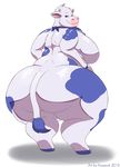  2015 anthro big_butt bovine butt cattle female horn huge_butt lactaid mammal mascot nude oral overweight solo thick_thighs voluptuous wide_hips 