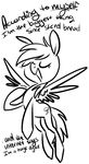  briskby english_text equine female feral friendship_is_magic horse mammal monochrome my_little_pony narcissism pegasus plain_background pony rainbow_dash_(mlp) smug solo text wings 