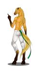  2015 anatomically_correct anthro blonde_hair butt cigarette clothed clothing equine hair half-dressed hitoame113 horse looking_at_viewer male mammal muscles smoking solo topless 