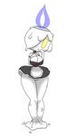 anthro big_breasts bit-small bottomless breasts candle choker cleavage clothed clothing female gloves glowing glowing_eyes half-dressed invalid_background invalid_tag litwick looking_at_viewer maid maid_uniform nintendo pok&eacute;mon pok&eacute;morph solo video_games wax wide-hips 