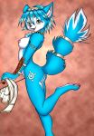  anthro blush breasts butt canine digitigrade dr_comet female fox krystal mammal nintendo nipples nude raised_tail side_boob solo star_fox upscale video_games 