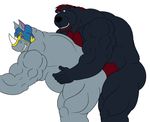  bear biceps big_muscles chubby duo fur krosbar_(artist) male mammal musclegut muscles rhinocerus sex 