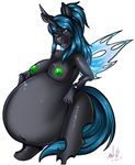  amputee anthro anthrofied belly big_belly breasts changeling female friendship_is_magic horn my_little_pony nipples pregnant queen_chrysalis_(mlp) thehungrysuccubus wings 