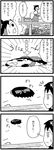  4koma comic commentary grass greyscale hakurei_reimu kotatsu monochrome table touhou warekara yukkuri_shiteitte_ne 