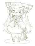  candy canine cold eating female fox hair kemono kishibe loli lollipop long_hair mammal monochrome young 