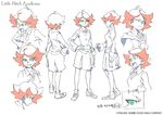  1girl absurdres amanda_o&rsquo;neill amanda_oâ€™neill character_sheet expressions green_eyes hand_on_hip highres little_witch_academia little_witch_academia_2 multiple_views open_mouth red_hair short_hair skirt smirk standing sweater_vest traditional_media trigger_(company) witch 