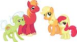  2015 alpha_channel amber_eyes apple_bloom_(mlp) applejack_(mlp) big_macintosh_(mlp) blonde_hair cub cutie_mark earth_pony equine female freckles friendship_is_magic fur granny_smith_(mlp) green_eyes group hair horse male mammal my_little_pony pony porygon2z red_hair young 