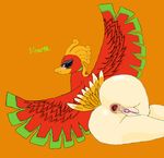  anus avian bird blush butt facing female gaping ho-oh invalid_tag nintendo pok&eacute;mon pussy video_games viewer wings 