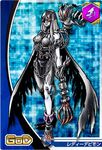  1girl boots breasts card_game chains claws demon_girl digimon digimon_crusader female hetero ladydevimon large_breasts long_hair lowres monster_girl smile white_hair 