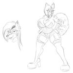  2015 anthro big_breasts boots breasts canine cleavage clothed clothing corset dog elbow_gloves equine female fishnet fishnet_stocking gloves hands_on_hips husky hybrid invalid_tag legwear mammal piercing solo thigh_highs zebra 