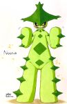  akabane_jin blush cacturne cactus english_text female flora_fauna humanoid nintendo not_furry plant pok&eacute;mon pok&eacute;mon_(species) simple_background solo spikes text video_games white_background 