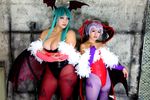  2girls asian breasts capcom chouzuki_maryou cosplay large_breasts lilith_aensland lilith_aensland_(cosplay) morrigan_aensland morrigan_aensland_(cosplay) multiple_girls photo plump suzuka_itsuki vampire_(game) 