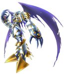  bandai digimon digimon_story:_cyber_sleuth dynasmon dynastmon fangs full_armor horns monster no_humans official_art royal_knights simple_background solo white_armor wings yasuda_suzuhito 