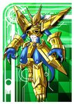  armor bandai claws digimon helmet magnamon monster muscle red_eyes royal_knights solo yashima_(yokon4039) 
