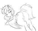  anus clitoris cutie_mark equine female friendship_is_magic glacierclear half-closed_eyes horse looking_back mammal monochrome my_little_pony nude open_mouth plain_background pony pussy rainbow_dash_(mlp) solo white_background wings 