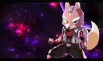  1boy anthro belt black_nose brown_fur canine clothing eyewear fingerless_gloves fox fox_mccloud fur furry gloves green_eyes headset jacket male mammal mow nintendo open_mouth planet scarf smile solo space star star_fox teeth video_games white_fur 