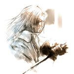  ascot dunban higa-tsubasa highres katana left-handed long_hair male_focus muted_color solo sword weapon xenoblade_(series) xenoblade_1 