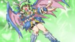  1girl cosplay digimon dragon_wings female green_hair happy orange_eyes shinomiya_rina short_hair smile solo ulforceveedramon v wings 