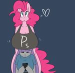  &lt;3 anthro big_breasts boob_hat breasts earth_pony english_text equine friendship_is_magic horse huge_breasts mammal maud_pie_(mlp) my_little_pony pinkie_pie_(mlp) pony smile somescrub text 