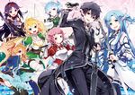  6+girls animal_ears asuna_(sao) asuna_(sao-alo) bad_id bad_pixiv_id cat_ears dragon fingerless_gloves gloves kirito kirito_(sao-alo) leafa lisbeth long_hair minigirl multiple_girls pina_(sao) playback pointy_ears short_hair silica silica_(sao-alo) sinon sinon_(sao-alo) sword sword_art_online weapon yui_(sao) yui_(sao-alo) yuuki_(sao) 