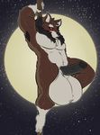  anthro balls barazoku big_balls canine chubby erection fur huge_balls hyper hyper_balls impaledwolf male mammal moon muscles penis pole solo 