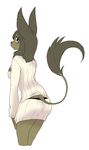  brown_hair female fur green_fur hair kemono powerkonda unknown_species 