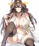  1girl breasts brown_hair huge_breasts kantai_collection kongou_(kantai_collection) long_hair panties tsukasawa_takamatsu underwear 