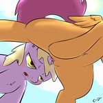  atrolux cub dinky_hooves_(mlp) equine female female/female feral feral_on_feral friendship_is_magic fur horn horn_sex horse mammal my_little_pony orange_fur outside pegasus penetration pony pussy scootaloo_(mlp) unicorn vaginal vaginal_penetration wings yellow_eyes young 