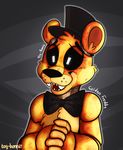  animatronic bear bow_tie five_nights_at_freddy&#039;s glowing glowing_eyes golden_freddy_(fnaf) hat machine male mammal mechanical robot top_hat toy-bonnie video_games 