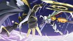  alphamon_ouryuuken armor battle digimon digimon_adventure dk_(13855103534) duel highres no_humans omegamon space sword weapon 