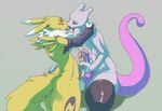  balls digimon duo frottage kissing male male/male mewtwo nintendo penis pok&eacute;mon renamon sex tzarvolver video_games 