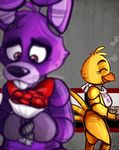  animatronic avian bird bonnie_(fnaf) chica_(fnaf) chicken eyes_closed female five_nights_at_freddy&#039;s flower lagomorph machine male mammal mechanical plant rabbit red_eyes robot rose toy-bonnie video_games 