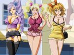  aono_miki areola_slip areolae artist_request black_legwear blonde_hair boots breasts cameltoe cleavage cosplay cure_berry cure_peach cure_pine earrings erect_nipples fresh_precure! garter_straps hair hair_ornament hand_on_hip jewelry knee_boots large_breasts long_hair looking_at_viewer microskirt midriff momozono_love multiple_girls navel open_mouth orange_eyes orange_hair panties pantyshot pink_eyes ponytail precure purple_eyes purple_hair purple_panties pussy short short_dress smile standing thigh_gap thighhighs twintails underwear very_long_hair waving yamabuki_inori yellow_eyes 