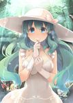  alternate_costume blonde_hair blue_eyes blue_hair blush bow breasts brown_hair chibi cirno daiyousei dress flower gloves green_hair hair_bow hakurei_reimu hat hat_bow kirisame_marisa kochiya_sanae large_breasts long_hair looking_at_viewer multiple_girls shin_(new) sun_hat sundress touhou white_dress white_gloves 