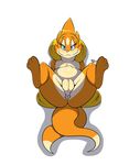  anthro anus blush butt female floatzel fur green_eyes half-closed_eyes hi_res kingbeast legs_up looking_at_viewer lying mammal multiple_tails mustelid nintendo nude plain_background pok&eacute;mon presenting pussy solo spread_legs spreading video_games white_background 
