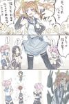  ;p ^q^ ahoge angry aoba_(kantai_collection) aqua_eyes bare_shoulders bike_shorts black_gloves black_hair black_legwear black_serafuku blood blue_eyes blue_scrunchie blush brown_hair bullet_hole camera comic cosplay elbow_gloves fingerless_gloves giving_up_the_ghost gloves hair_ornament hair_ribbon hairclip implied_pantyshot kagerou_(kantai_collection) kantai_collection kuroshio_(kantai_collection) long_hair looking_at_viewer looking_up machinery messy_hair mini_wings multiple_girls neckerchief nosebleed one_eye_closed open_mouth pink_hair pleated_skirt ponytail purple_hair ribbon sailor_collar samidare_(kantai_collection) samidare_(kantai_collection)_(cosplay) scarf school_uniform scrunchie serafuku shigure_(kantai_collection) shigure_(kantai_collection)_(cosplay) shiranui_(kantai_collection) short_hair shorts skirt smile tehepero tongue tongue_out translated turret twintails wings yukimochi_(yume) yuudachi_(kantai_collection) yuudachi_(kantai_collection)_(cosplay) 