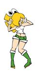  animated blonde_hair boots bracelet cloth clothing dancing female googly_eyes hair jewelry koopa_troopa mario_bros minus8 nintendo shirt shorts solo tube_top video_games 