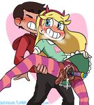  1boy 1girl aftersex anal blonde_hair blue_eyes blush brown_hair cum cum_in_ass ejaculation lkll long_hair marco_diaz penis pussy skirt_lift star_butterfly star_vs_the_forces_of_evil sweat uncensored 