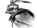  beak bird chain corneredf0x fading feathers greyscale helmet jojo_no_kimyou_na_bouken monochrome no_humans pet_shop scarf 