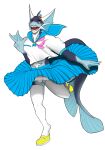 alpha_channel anthro asian_clothing bottomwear bulge clothing east_asian_clothing femboy frill_(anatomy) gesture hand_gesture hi_res horn japanese_clothing japanese_school_uniform male nunyahbis raised_leg school_uniform serafuku skirt solo uniform v_sign